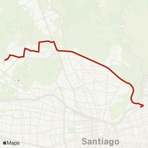 Red Quilicura - (M) Tobalaba map