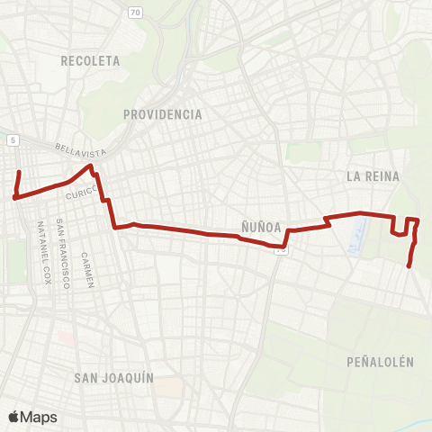 Red (M) Santa Ana - la Reina map