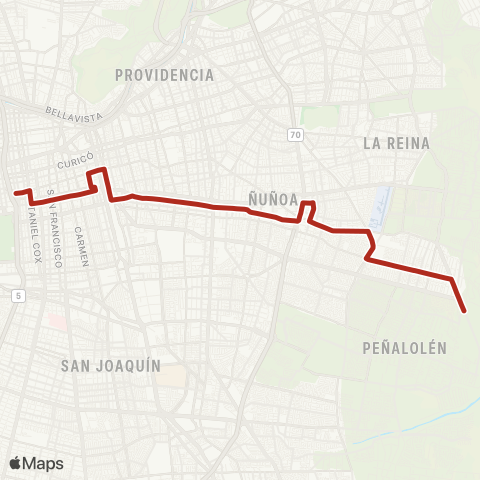 Red Las Parcelas - (M) Toesca map