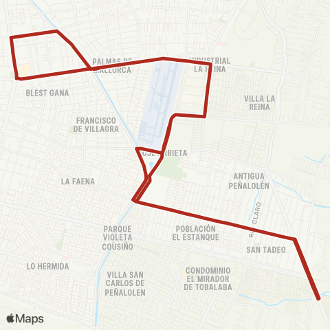Red Las Parcelas - (M) Plaza Egaña map
