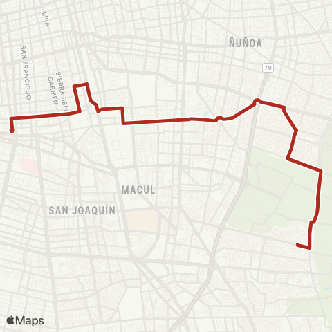 Red (M) Franklin - Av. Tobalaba map