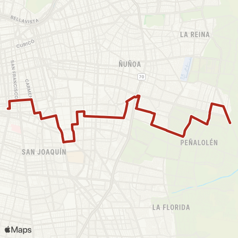 Red Diagonal las Torres - (M) Franklin map