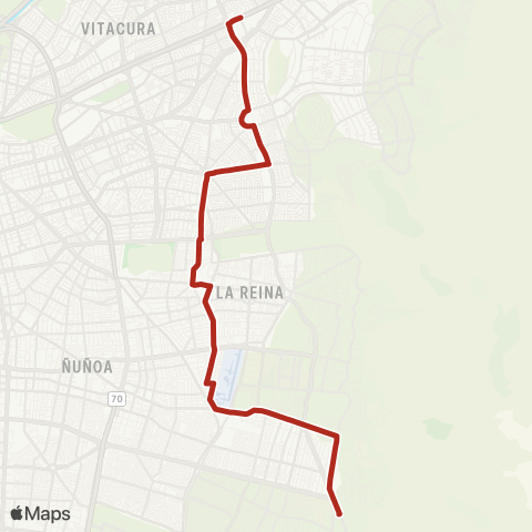 Red Diagonal las Torres - Mall Alto las Condes map