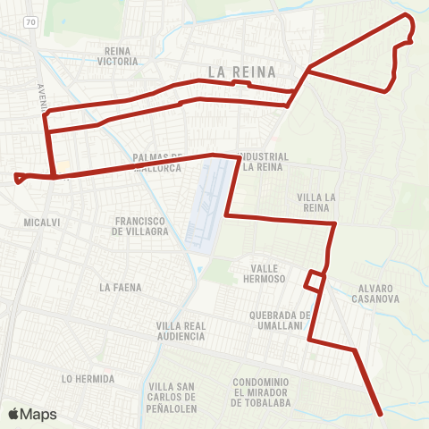 Red Diagonal las Torres - la Reina Alta map