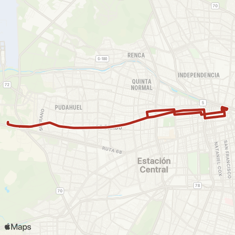 Red Pudahuel - Centro map