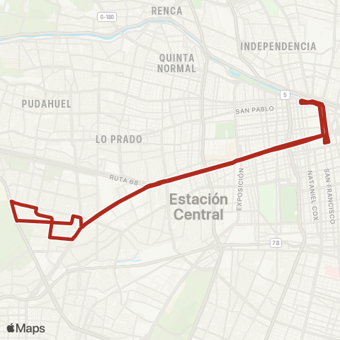 Red El Descanso - Mapocho map