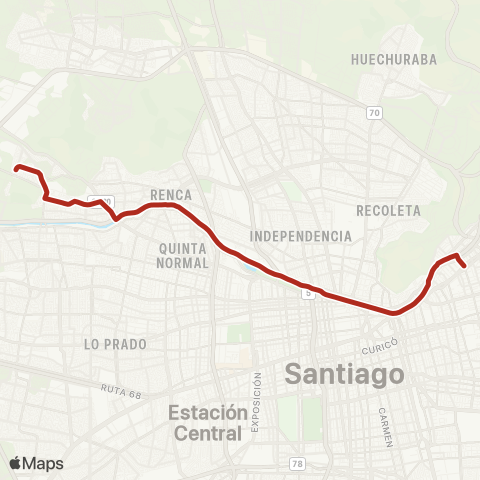 Red Renca - Providencia map