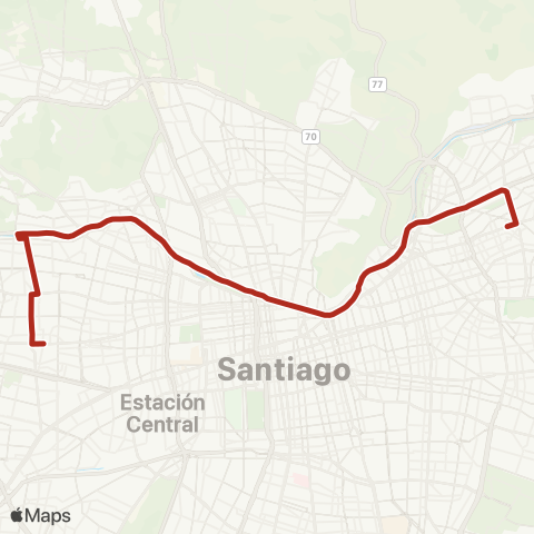 Red (M) Pudahuel - (M) Manquehue map