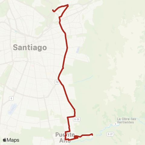 Red Puente Alto - la Piramide map