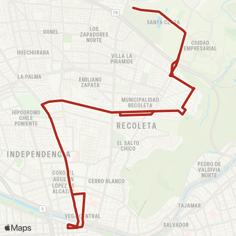 Red El Salto - Mapocho map