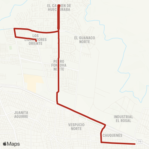 Red El Carmen - (M) Vespucio Norte map