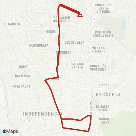 Red (M) Vespucio Norte - (M) Cerro Blanco map