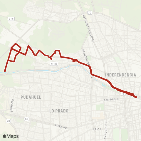 Red Miraflores - Mapocho map