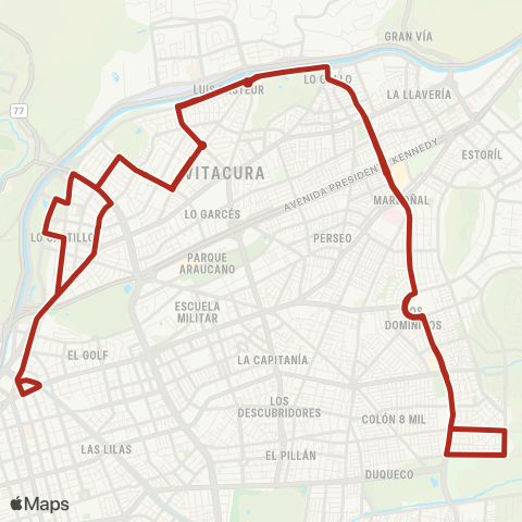 Red (M) Tobalaba - Vital Apoquindo map
