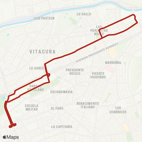 Red (M) Escuela Militar - Tabancura map