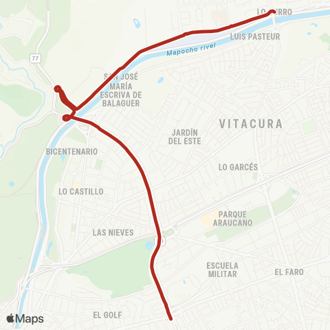 Red (M) Escuela Militar - Rotonda lo Curro map