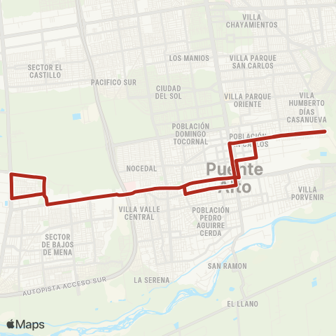 Red Pie Andino - Villa las Mamiñas map