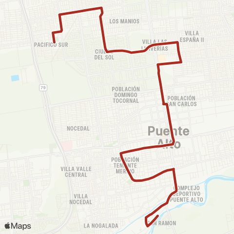 Red Villa Padre Hurtado - Ribera Rio Maipo map