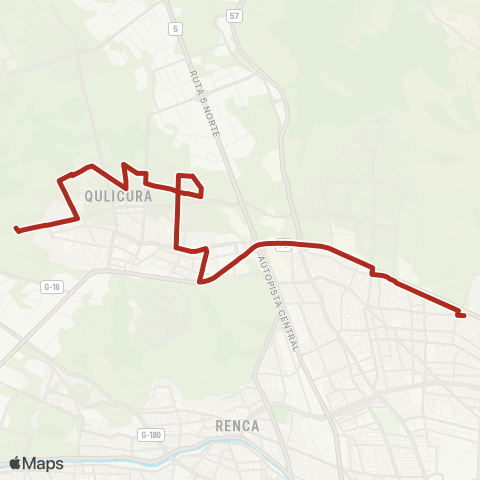 Red (M) Vespucio Norte - lo Marcoleta map