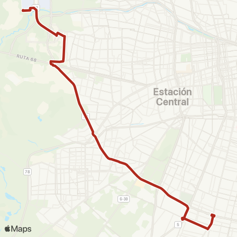 Red Intermodal Aeropuerto - (M) la Cisterna map