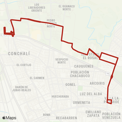 Red (M) los Libertadores - (M) Zapadores map