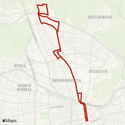 Red Los Libertadores - Centro map