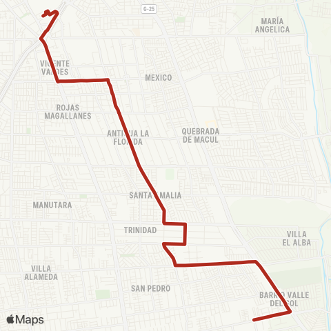 Red San Jose de la Estrella - (M) Bellavista de la Florida map