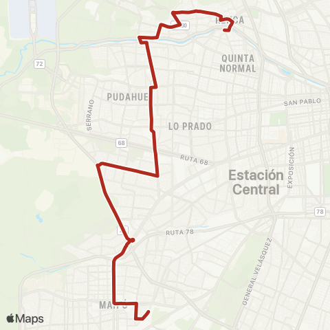 Red Renca - Maipu map