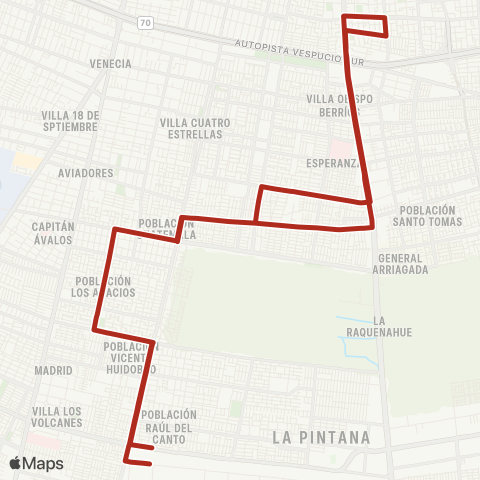 Red La Pintana - la Granja map