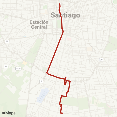 Red (M) Santa Ana - la Pintana map