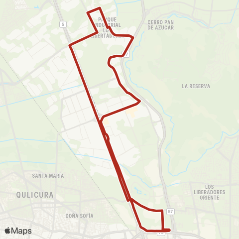 Red (M) los Libertadores - Parque Industrial map