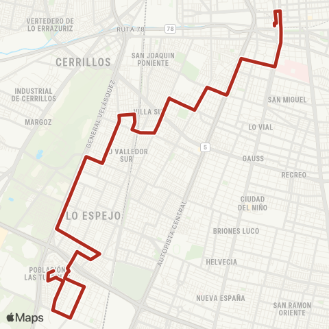 Red Lo Espejo - (M) Franklin map