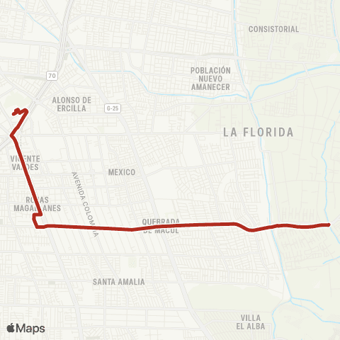 Red (M) Bellavista de la Florida - Rojas Magallanes map