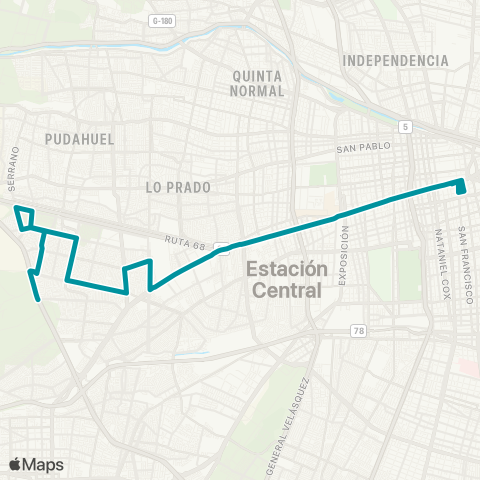 Red Pudahuel Sur - (M) u. de Chile map