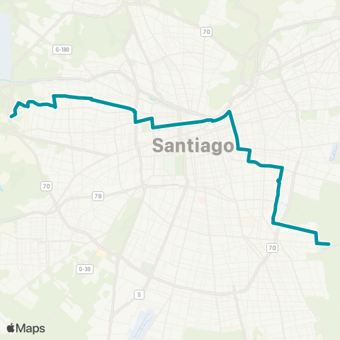 Red Av. Mapocho - Av. las Torres map