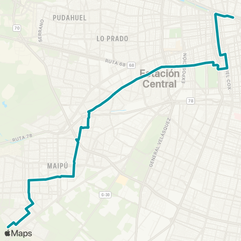 Red Maipu - Mapocho map