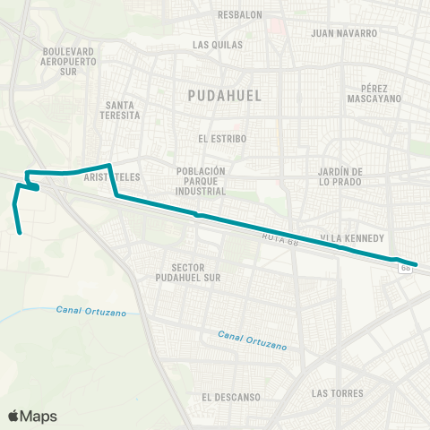 Red (M) Pajaritos - Puerto Santiago map