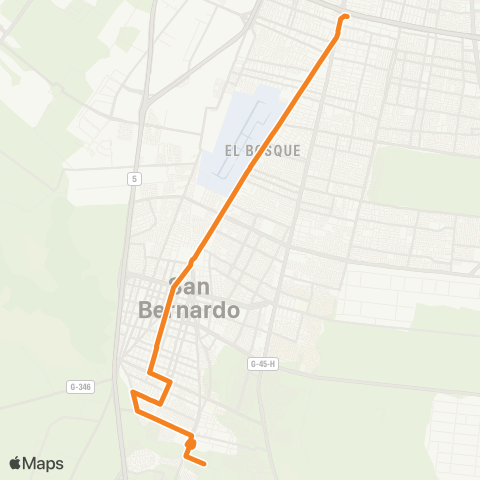 Red (M) la Cisterna - San Bernardo map