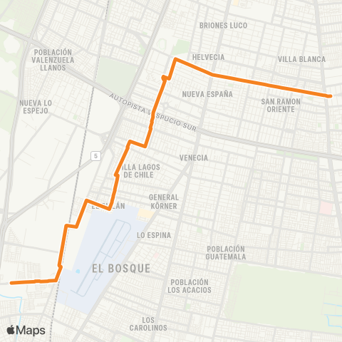 Red La Vara - Santa Rosa Parad. 21 map