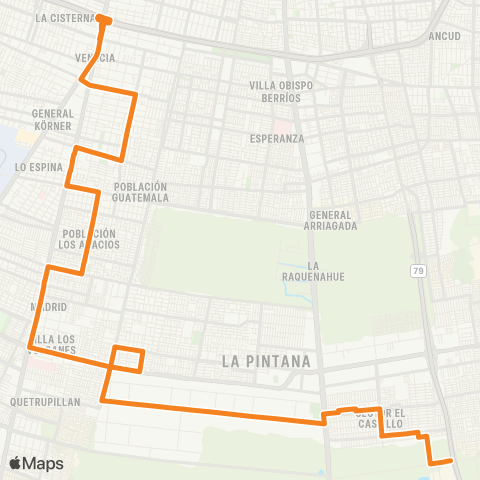 Red (M) la Cisterna - el Castillo map