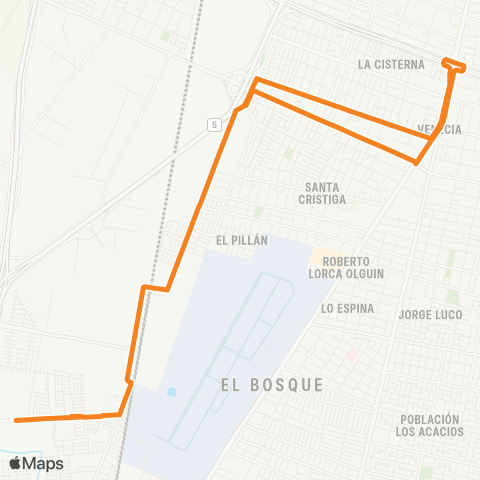 Red La Vara - (M) la Cisterna map