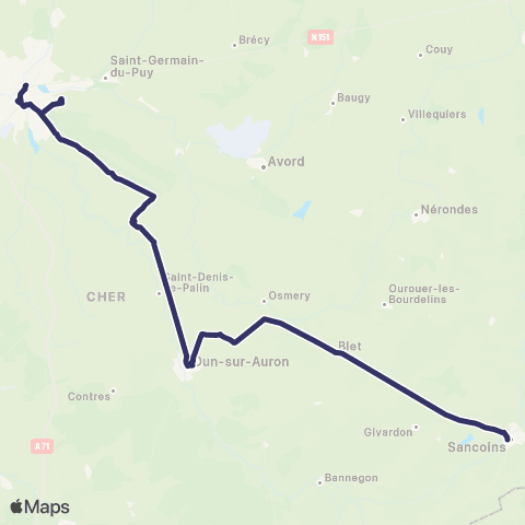 Rémi 18 Sancoins / Bourges map