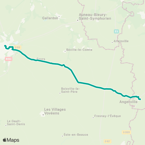 Rémi 28 Angerville - Chartres map