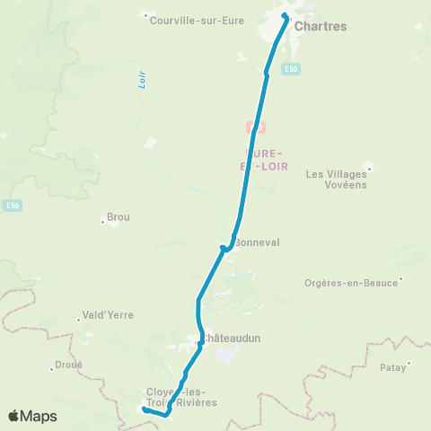 Rémi 28 Cloyes s/ le Loir - Chateaudun - Chartres map