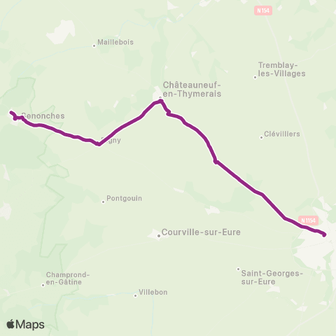 Rémi 28 Senonches - Châteauneuf-en-Thymerais - Chartres map