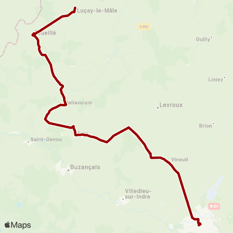Rémi 36 Luçay-le-Mâle - Écueillé - Châteauroux map