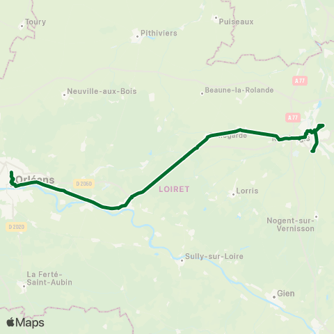 Rémi 45 Orléans - Montargis map