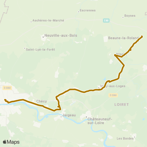 Rémi 45 Beaune-la-Rolande - Orléans map