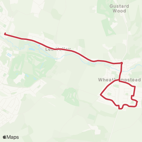 Red Eagle Offas Way - Lower Luton Road East map