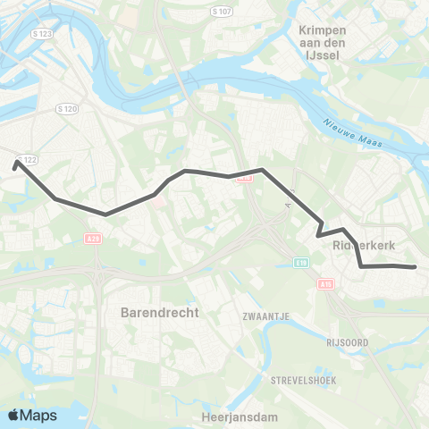 RET Zuidplein - Ridderkerk map